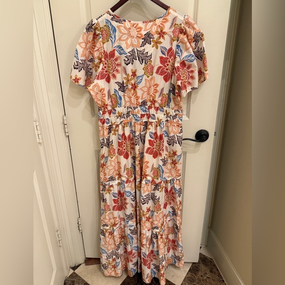 NWT ANTHROPOLOGIE Somerset Maxi Dress in Floral Botanical Motif Tiered Sz XL NEW - Picture 7 of 9